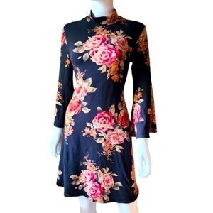 Rebel Sugar Bell Sleeve Mock Turtleneck Dress